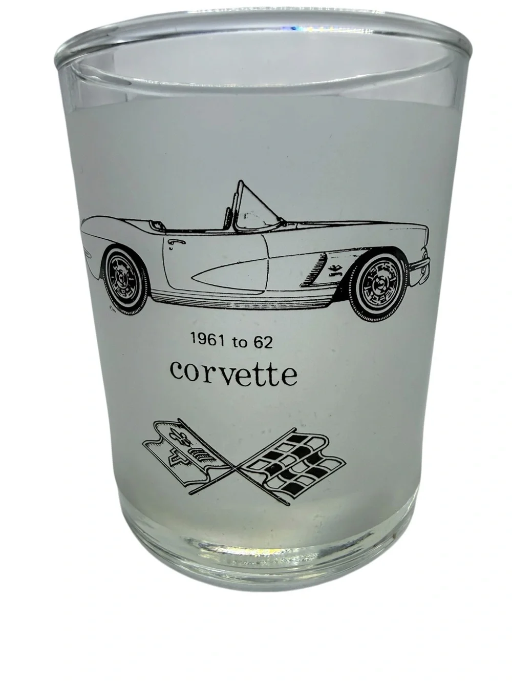 Vintage Corvette  Car Glass Tumblers – Clear Set of 7